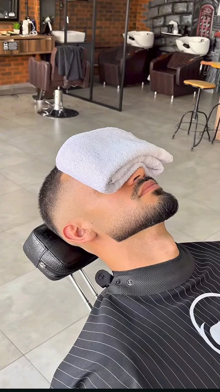 Men's beard grooming at Express Cuts Salon in KR Puram